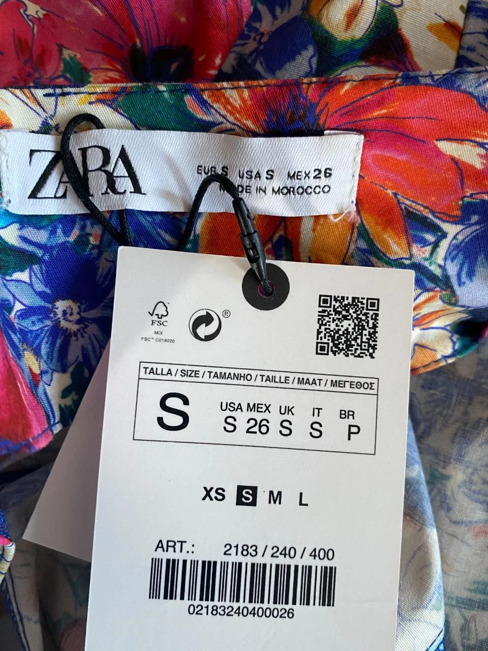 ZARA rechte bloemenjurk maat 36 - gekruiste mouwen, V-hals – photo 11